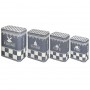 Set de 4 Boîtes gigognes métal déco Damier Gris Comptoir de Famille