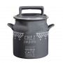 Pot avec couvercle gris CHEZ PAULETTE Comptoir de Famille