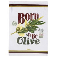 Torchon BORN TO BE OLIVE Natives déco rétro vintage