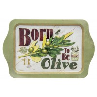 Petit plateau en métal BORN TO BE OLIVE Natives déco rétro vintage