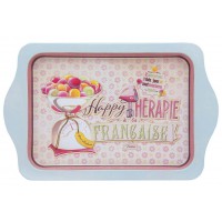 Petit plateau en métal MACARON HAPPY THÉRAPIE Française Natives déco rétro vintage