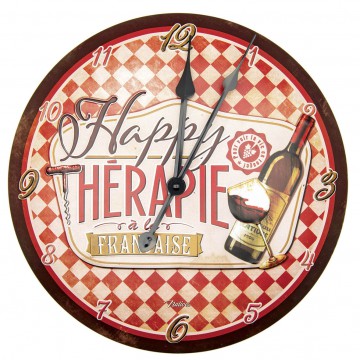 Horloge VIN HAPPY THÉRAPIE à la Française Natives déco rétro vintage