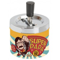 Cendrier poussoir SUPER PAPA Natives déco rétro vintage