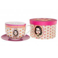 Coffret tasse déjeuner JUDE Lili Pétrol déco rétro vintage design