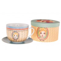 Coffret Tasse déjeuner CHLOÉ Lili Pétrol déco rétro vintage design