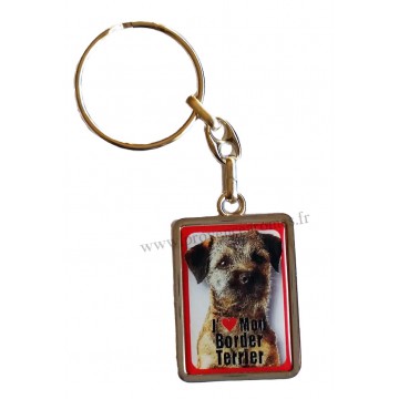 Porte-clés chien BORDER TERRIER en métal