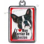 Porte-clés chien TERRIER DE BOSTON en métal