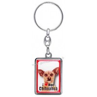 Porte-clés chien CHIHUAHUA marron chocolat en métal