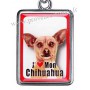 Porte-clés chien CHIHUAHUA marron chocolat en métal