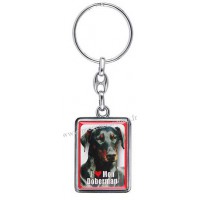 Porte-clés chien DOBERMAN en métal