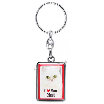 Porte-clés CHAT PERSAN en métal