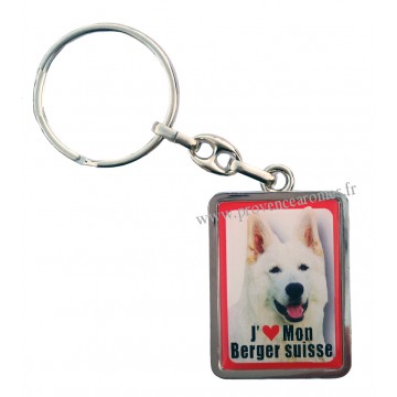 Porte-clés chien BERGER SUISSE en métal