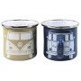 Coffret 2 Mugs métal émaillés bleu et gris combi Volkswagen Brisa rétro vintage collection