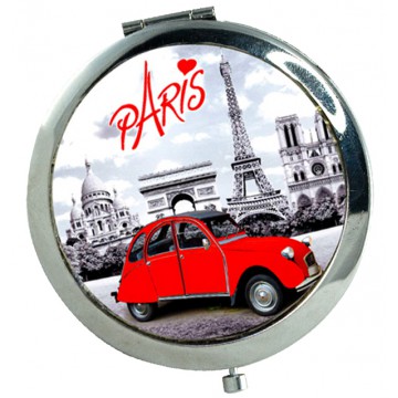 Miroir de poche Paris 2CV (deux chevaux) déco rétro 