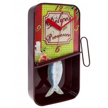 Horloge boîte de sardines à balancier Délices de Provence