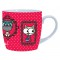 Mug chien et chat fond fuchsia déco Seventies Vintage