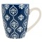 Mug artisanal bleu foncé peint à la main motif cachemire relief 