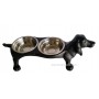 Gamelle double inox support chien en fonte