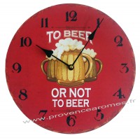 Horloge TO BEER OR NOT TO BEER déco rétro vintage