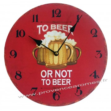 Horloge TO BEER OR NOT TO BEER déco rétro vintage
