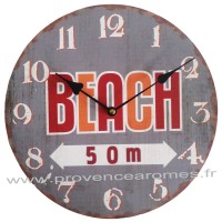 Horloge BEACH 50m déco rétro vintage