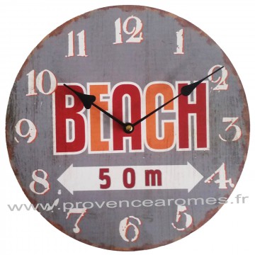 Horloge BEACH 50m déco rétro vintage