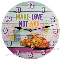 Horloge COCCINELLE MAKE LOVE DON'T WAR déco rétro vintage