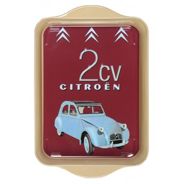 Petit plateau en métal 2 CV deux chevaux Citroën déco publicité rétro vintage
