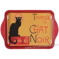 Petit plateau en métal TOURNÉE DU CHAT NOIR de Rodolphe Salis déco affiche rétro vintage