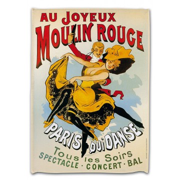 Torchon AU JOYEUX MOULIN ROUGE déco publicité rétro vintage