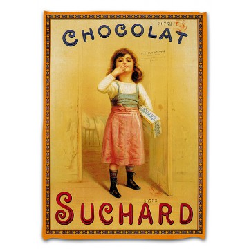 Torchon Chocolat SUCHARD petite fille déco publicité rétro vintage