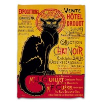 Torchon TOURNÉE DU CHAT NOIR HÔTEL DROUOT déco publicité rétro vintage