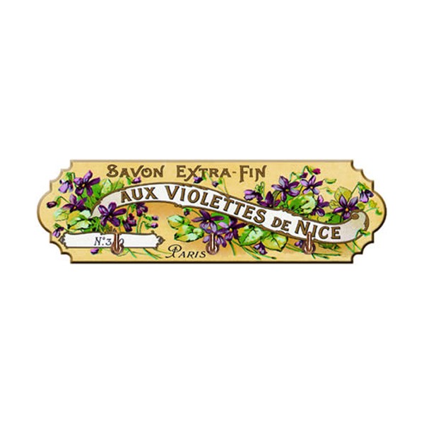 savon Aux violettes de Nice EMAIL VERITABLE NEUF ACCROCHE TORCHONS EMAILLE PUB 