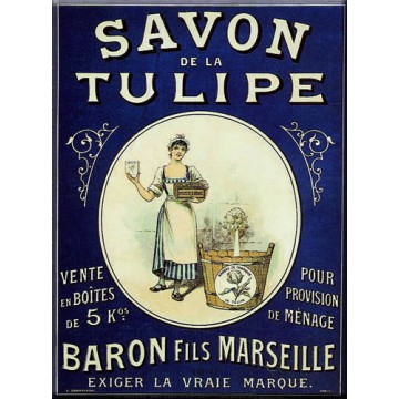 Magnet plaque SAVON LA TULIPE déco publicité rétro vintage