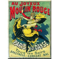 Magnet plaque AU JOYEUX MOULIN ROUGE déco affiche rétro vintage