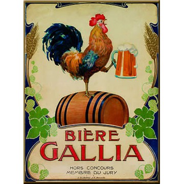 Magnet plaque BIERE GALLIA déco publicité rétro vintage