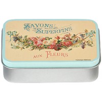 Boîte à savon SAVONS SUPERFINS AUX FLEURS déco publicité rétro vintage