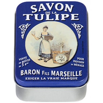 Boîte à savon SAVON DE LA TULIPE déco publicité rétro vintage