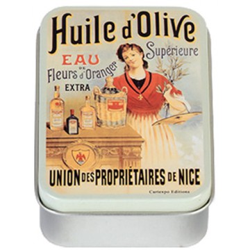 Boîte à savon HUILE D'OLIVE SUPÉRIEURE déco publicité rétro vintage