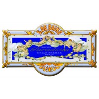 Plaque de porte métal Salle de Bains SAVON PARADISIA déco publicité rétro vintage