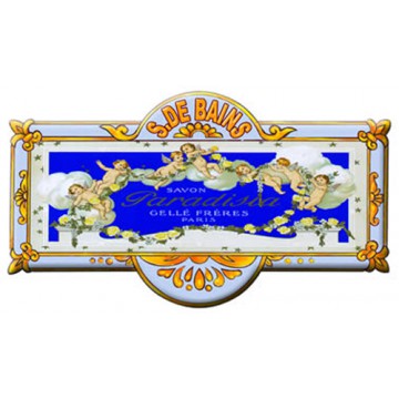 Plaque de porte métal Salle de Bains SAVON PARADISIA déco publicité rétro vintage
