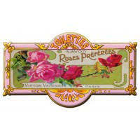 Plaque de porte métal Toilettes SAVON ROSES PRÉFÉRÉES déco publicité rétro vintage