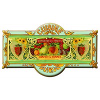 Plaque de porte métal Cuisine CONSERVES DE FRUITS déco publicité rétro vintage