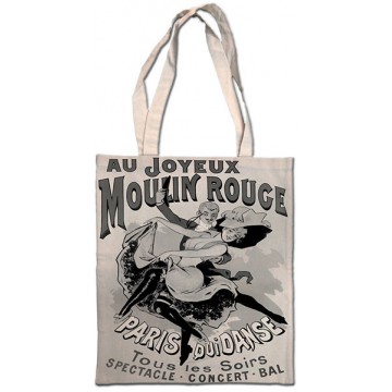 Sac Coton AU JOYEUX MOULIN ROUGE déco affiche rétro vintage