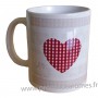 Mug déco Coeur Vichy Rouge