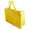 Sac Cabas style tissus Provençale authentique mouche rouge fond jaune