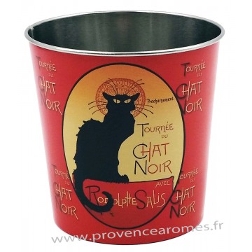 Pot métal à crayons ou maquillage TOURNÉE DU CHAT NOIR déco affiche rétro vintage