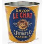 Pot métal à crayons ou maquillage SAVON LE CHAT déco publicité rétro vintage