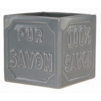 Pot cube céramique Gris PUR 100% SAVON