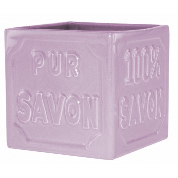 Pot cube céramique lavande PUR 100% SAVON